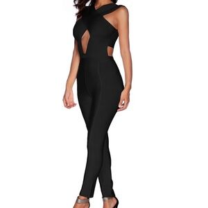 Criss Cross Front Bandage Jumpsuit